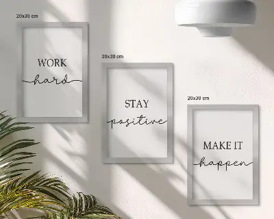 Minimalistische Motivationszitate Bilderset mit Rahmen