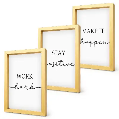 Minimalistische Motivationszitate Bilderset mit Rahmen
