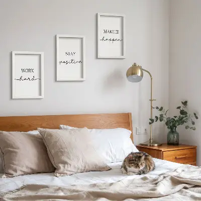 Minimalistische Motivationszitate Bilderset mit Rahmen