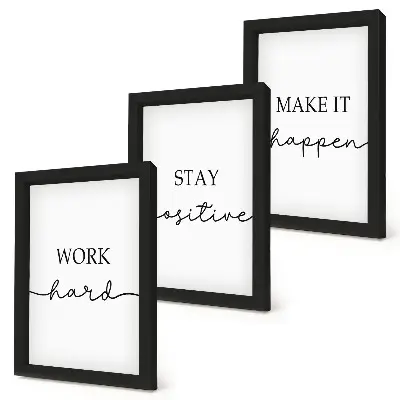 Minimalistische Motivationszitate Bilderset mit Rahmen