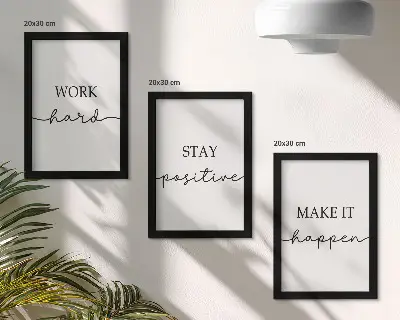 Minimalistische Motivationszitate Bilderset mit Rahmen