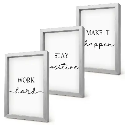Minimalistische Motivationszitate Bilderset mit Rahmen