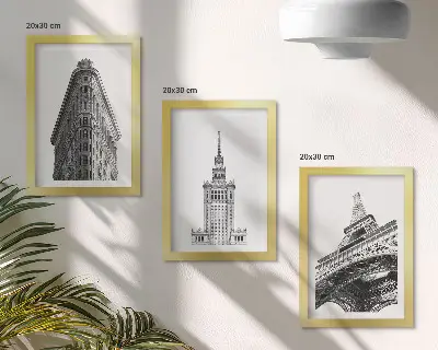 Bilderwand mit Architektur in Schwarz-Weiß-Minimalismus
