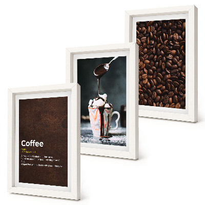 Bilderwand Definition eines Getränks aus Kaffeebohnen und Schlagsahne