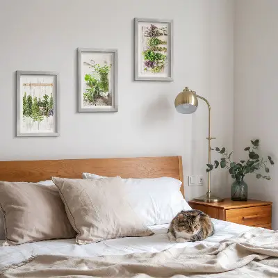Bilderwand zum Trocknen von Kräutern und Pflanzen für die Küche