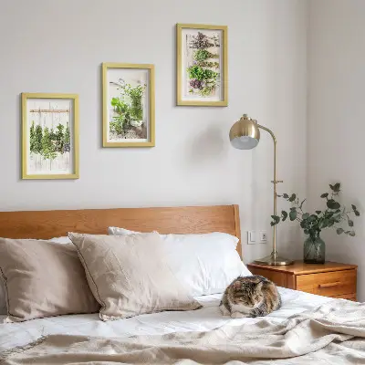 Bilderwand zum Trocknen von Kräutern und Pflanzen für die Küche
