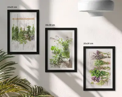 Bilderwand zum Trocknen von Kräutern und Pflanzen für die Küche