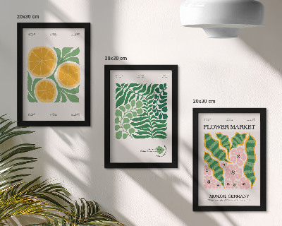 Bilderwand Poster mit Obst- und Pflanzenmotiven in Pastellfarben