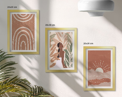 Fotowand abstrakte Formen und Illustrationen im Boho-Stil