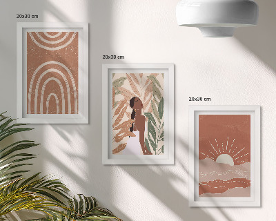Fotowand abstrakte Formen und Illustrationen im Boho-Stil