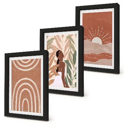 Fotowand abstrakte Formen und Illustrationen im Boho-Stil