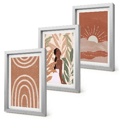 Fotowand abstrakte Formen und Illustrationen im Boho-Stil