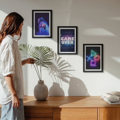 Bilderset mit rahmen Gamepads mit Game-Over-Symbolen