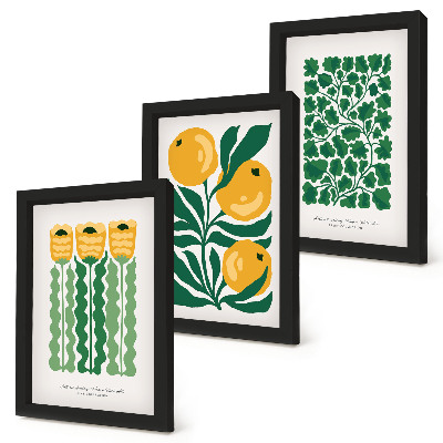 Bilderwand Poster mit Pflanzenmotiven, Blumen und Blättern