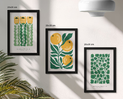 Bilderwand Poster mit Pflanzenmotiven, Blumen und Blättern