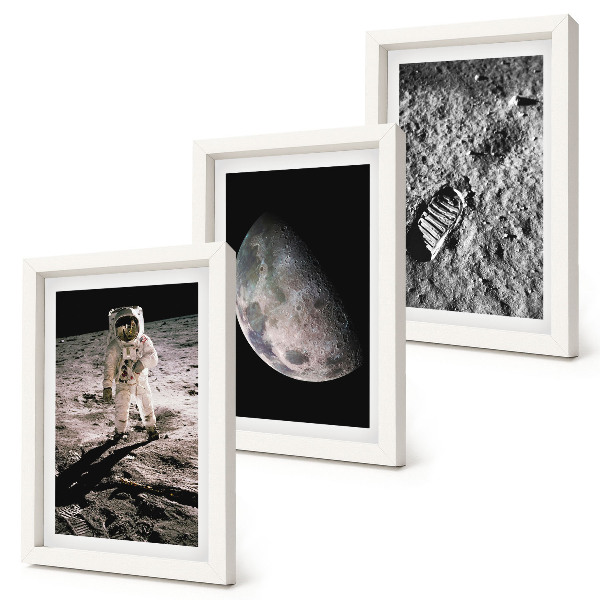 Bilderwand Foto eines Astronauten auf dem Mond – Fußabdruck