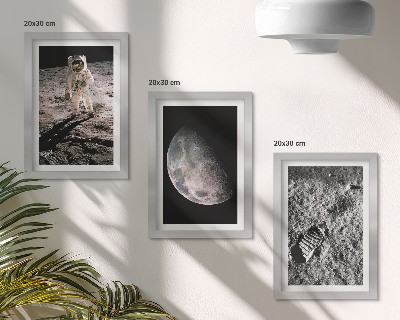 Bilderwand Foto eines Astronauten auf dem Mond – Fußabdruck
