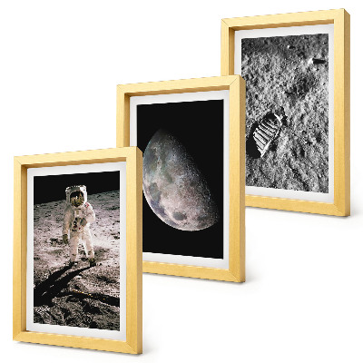 Bilderwand Foto eines Astronauten auf dem Mond – Fußabdruck