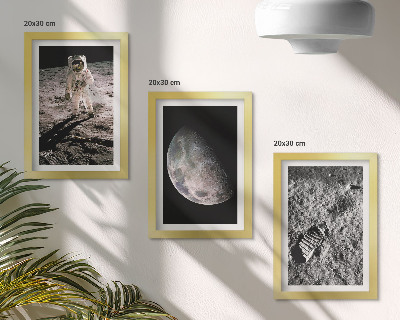 Bilderwand Foto eines Astronauten auf dem Mond – Fußabdruck