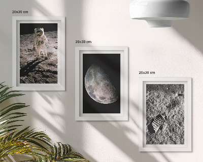 Bilderwand Foto eines Astronauten auf dem Mond – Fußabdruck