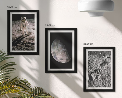 Bilderwand Foto eines Astronauten auf dem Mond – Fußabdruck