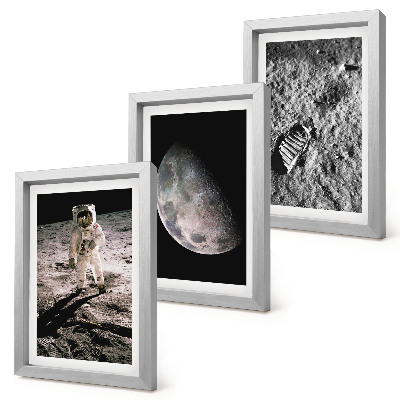 Bilderwand Foto eines Astronauten auf dem Mond – Fußabdruck