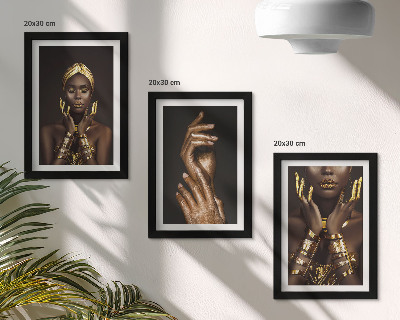Bilderset mit rahmen Elegante Porträts einer afrikanischen Frau