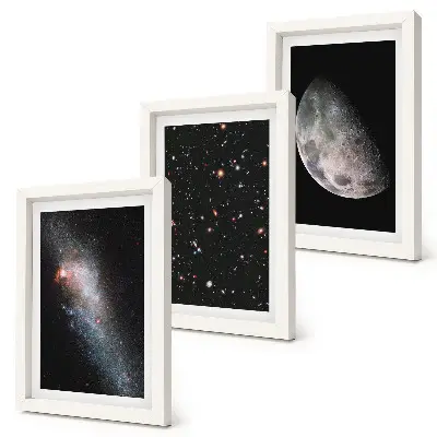 Bilderwand mit Weltraum, Galaxie, Sternen und Vollmond