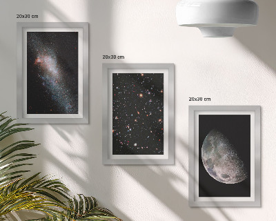 Bilderwand Weltraum, Galaxie, Sterne und Vollmond