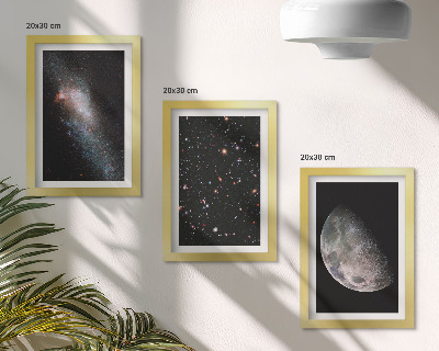 Bilderwand Weltraum, Galaxie, Sterne und Vollmond