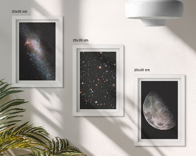 Bilderwand Weltraum, Galaxie, Sterne und Vollmond