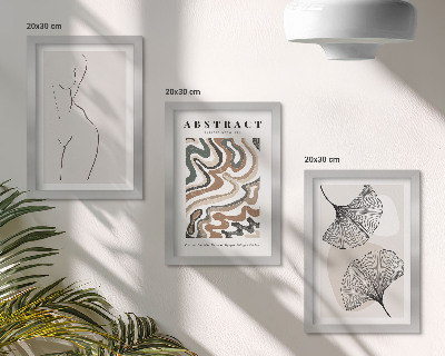 Fotowand Abstraktes Poster mit femininen Blattformen im Boho-Stil