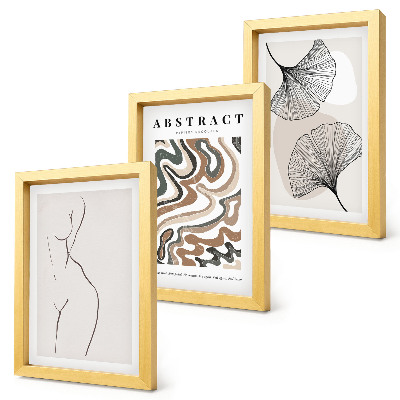 Fotowand Abstraktes Poster mit femininen Blattformen im Boho-Stil