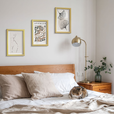 Fotowand Abstraktes Poster mit femininen Blattformen im Boho-Stil