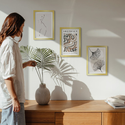 Fotowand Abstraktes Poster mit femininen Blattformen im Boho-Stil