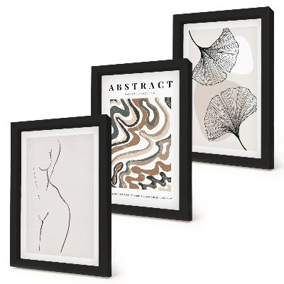 Fotowand Abstraktes Poster mit femininen Blattformen im Boho-Stil