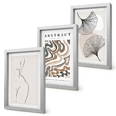 Fotowand Abstraktes Poster mit femininen Blattformen im Boho-Stil