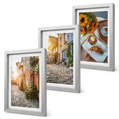 Bilderwand Charmante Straßen mit Kaffee und Sonnenblumen