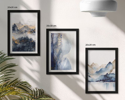 Bilderwand Berglandschaften in Blau- und Grautönen