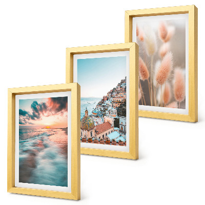 Bilderwand Meerblick, Sonnenuntergang, bunte Häuser, Blumen