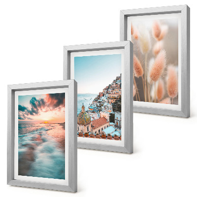 Bilderwand Meerblick, Sonnenuntergang, bunte Häuser, Blumen