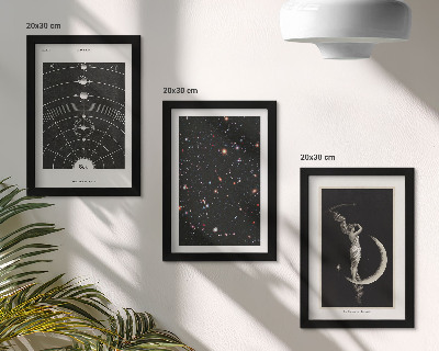 Fotowand Galaxie des Sonnensystems bei Nacht, Figur auf dem Mond