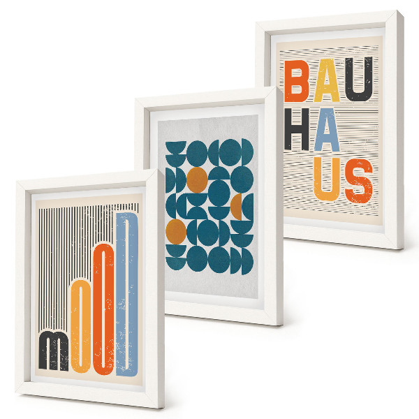 Bilderset mit rahmen Poster mit geometrischen Mustern im Bauhaus-Stil
