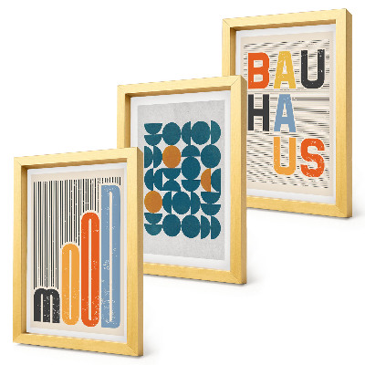 Bilderset mit rahmen Poster mit geometrischen Mustern im Bauhaus-Stil