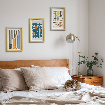 Bilderset mit rahmen Poster mit geometrischen Mustern im Bauhaus-Stil