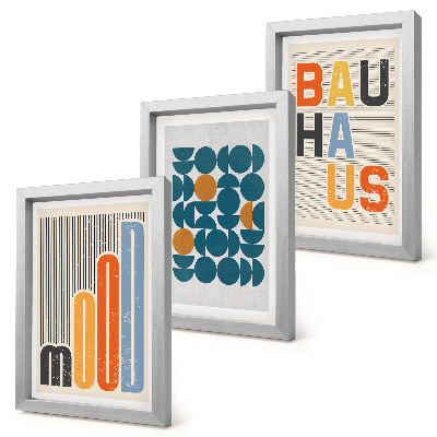 Bilderset mit rahmen Poster mit geometrischen Mustern im Bauhaus-Stil