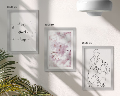 Fotowand Blumen und Familie in einem minimalistischen Design