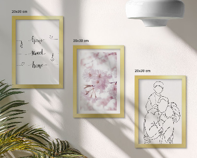 Fotowand Blumen und Familie in einem minimalistischen Design