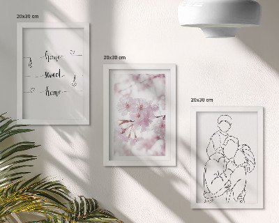 Fotowand Blumen und Familie in einem minimalistischen Design