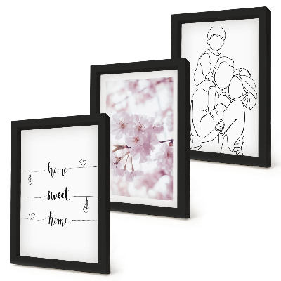 Fotowand Blumen und Familie in einem minimalistischen Design